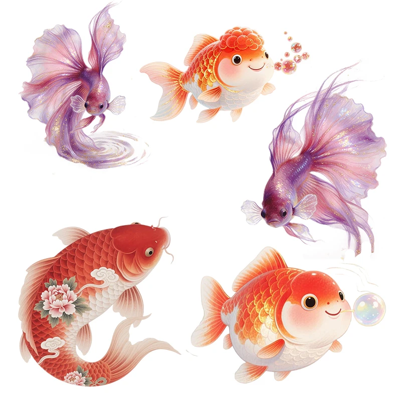 Three Ratels CEE72 Cute cartoon fish wall stickers for children's bedroom decoration bathroom toilet decals waterproof