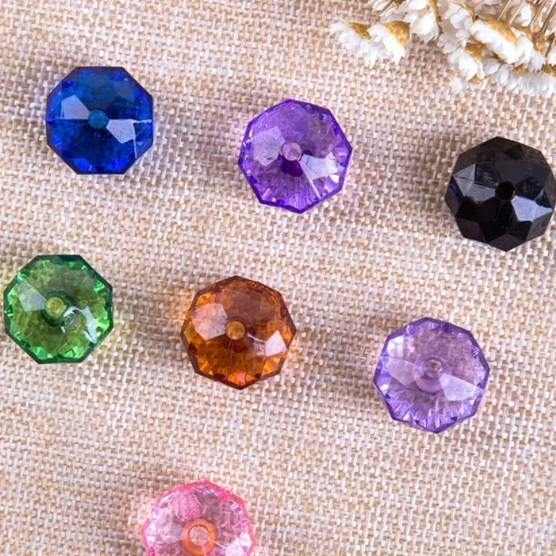 6/12mm DIY Hand Beaded pendant acrylic wheel bead flat imitation crystal transparent loose door curtain beads 500g