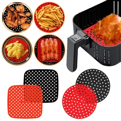 Silicone Air Fryers Mat Reusable Non-stick Baking Mat Pastry Tools Bakeware Oil Mats for Kitchen Accessories Round Square