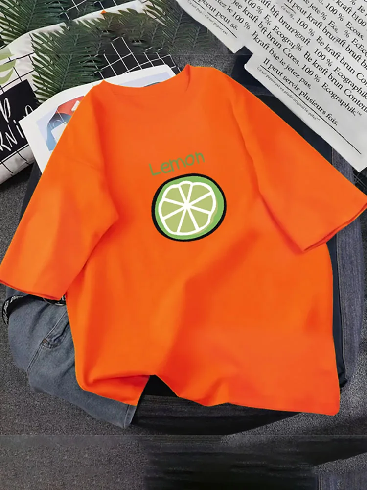 여성용 프린트 반팔 티셔츠, 하라주쿠 O넥 스트리트웨어, 루즈한 한국 스타일, 올매치 상의, 여름 티