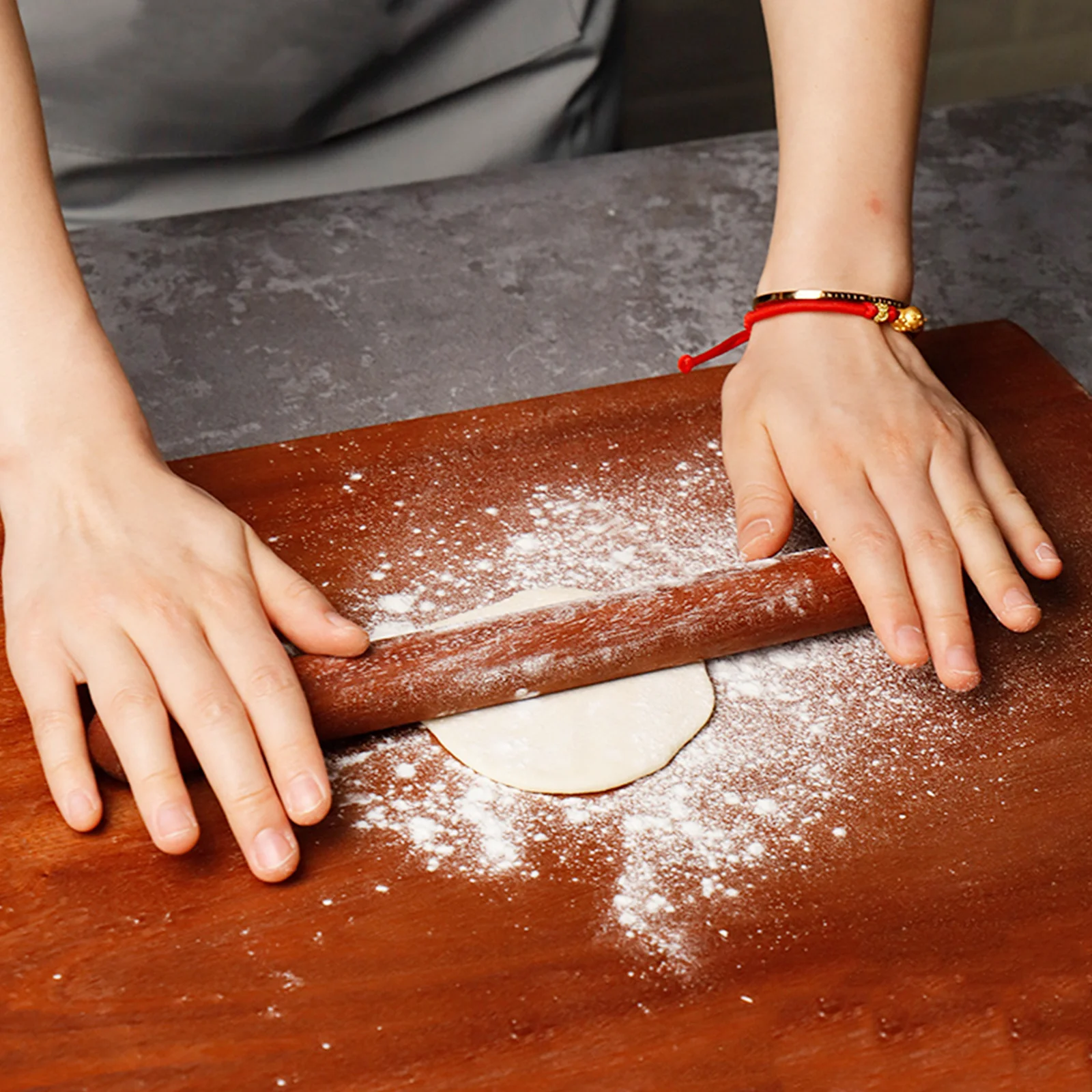 

1pc Wooden Made Of Ebony Wood Non-Stick Dough Pastry Wooden Rolling Pin Noodles Pizza Bread Baking Tool Rolling Stick