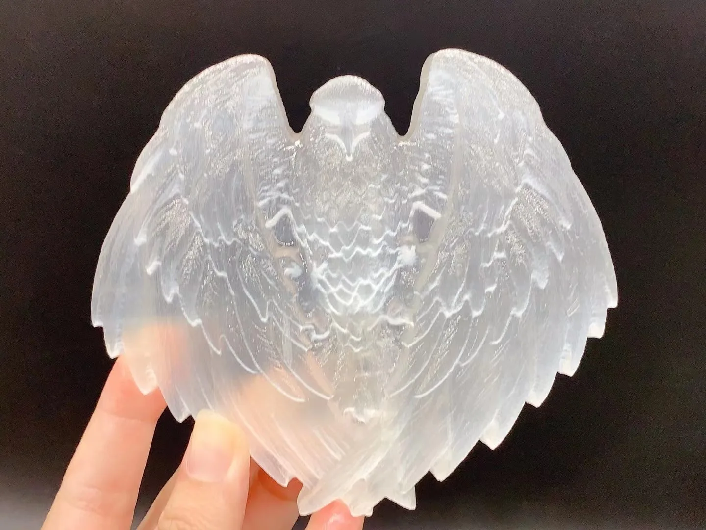 Eagle Carving Natural Selenite Crystal Quartz Glede  Healing Energy Decorations Home Office Ornaments Stone Craft Store