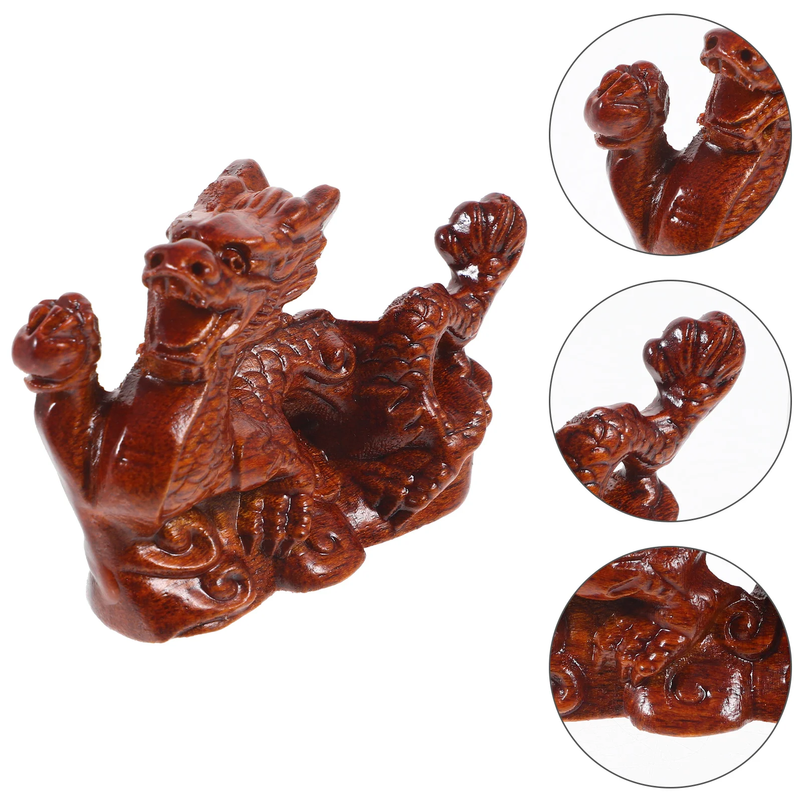 

Tabletop Wooden Dragon Figurine Wooden Adornment Chic Dragon Shaped Wooden Statue wooden dragon statues