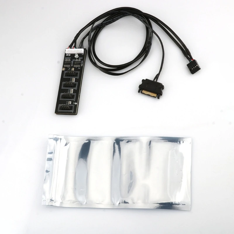 F3MA USB2.0 9Pin To 4 Port Header Hubs With SATAs Power For Motherboards Expansion