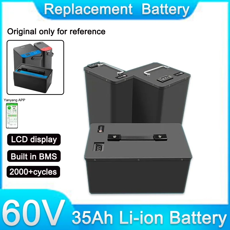 Batería de repuesto Original para patinete eléctrico NIU MQI NQI UQI 48V 60V 26AH 30AH 35AH 42AH 53AH + cargador 5A