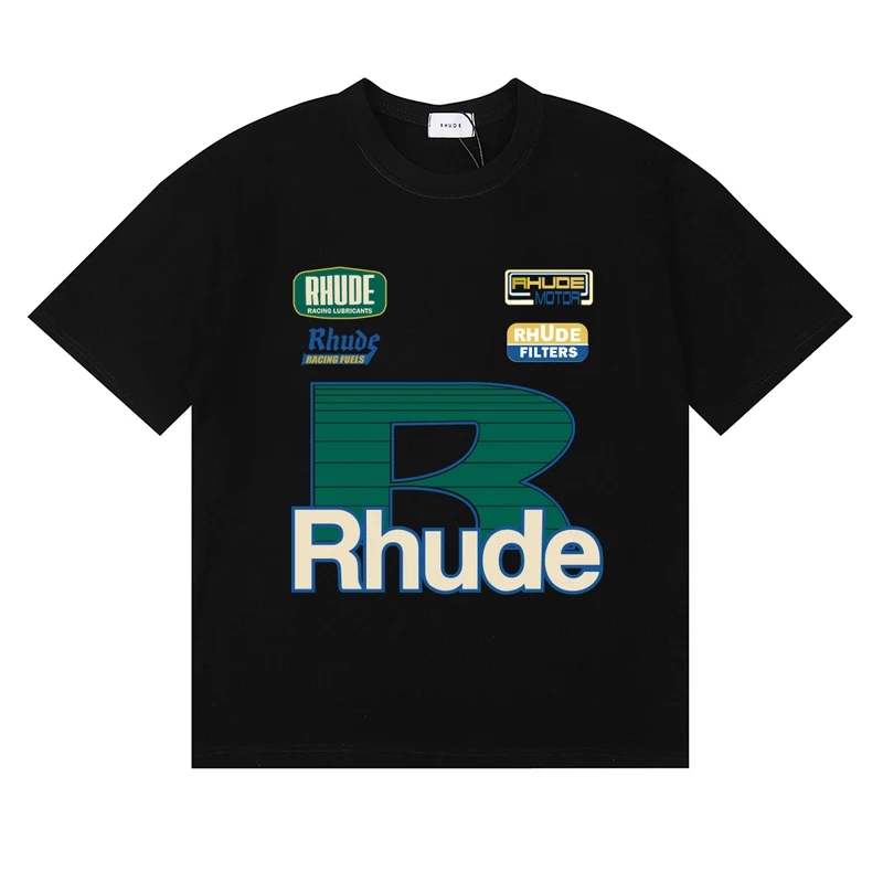 Streetwear Trend Rhude T-shirt Casual logo print korte mouw zomer heren dames hoge kwaliteit katoenen top tee