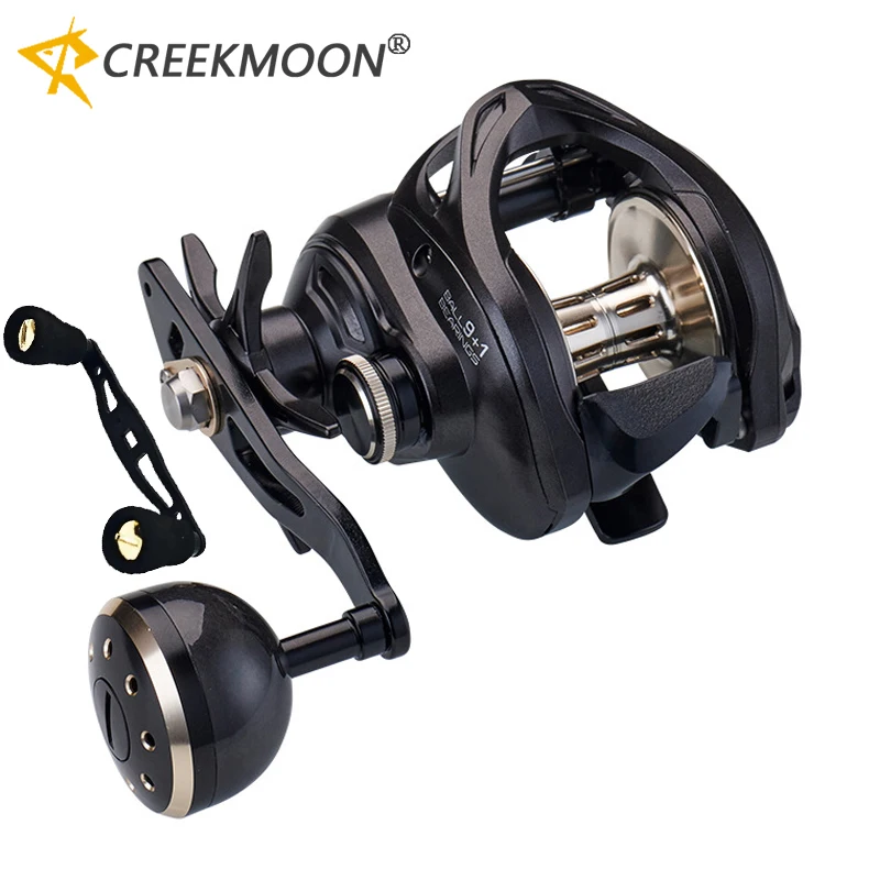 Carrete Baitcasting Fibra de Carbono Alta Velocidad Metel – Mango Doble