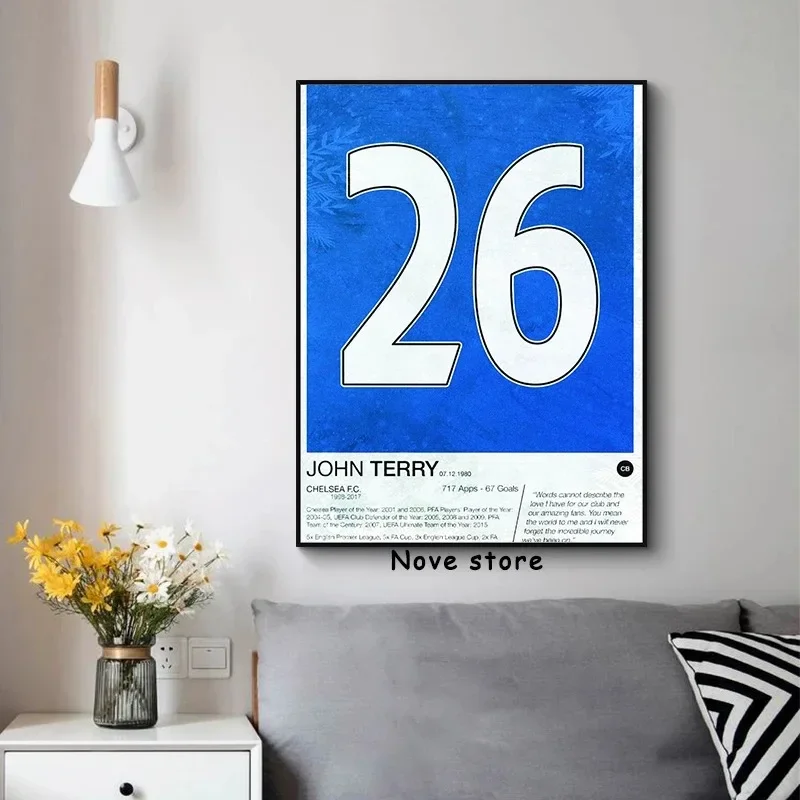 Vintage Famous Soccer Players Jersey Numbers Poster Sport Minimalist Canvas Printing Print Wall Art Picture for Home Room Decor