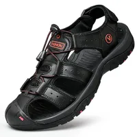 Summer Men Sandals Genuine Leather Mens Casual Shoes Outdoor Men Leather Sandals for Men Beach Shoes Roman Shoes Plus Size 38-48 3