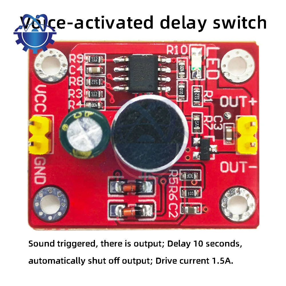 Sonic Delay Module DC3-9V 1.5A Microphone Sonic Delay Direct Drive Voltage 3V-9V LED Motor Driver Board DIY Small Electric Fan