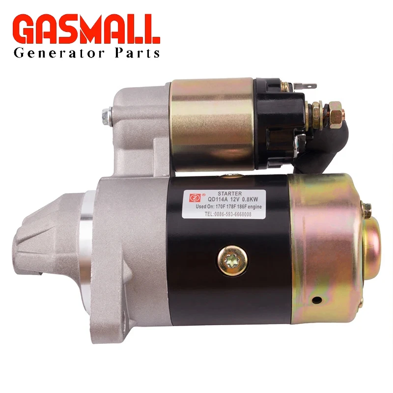 Diesel Engine Motor Starter QD114A 12V 0.8KW Copper Used On 170F 178F 186F Engine Starter Motor Generator Parts DHL Free