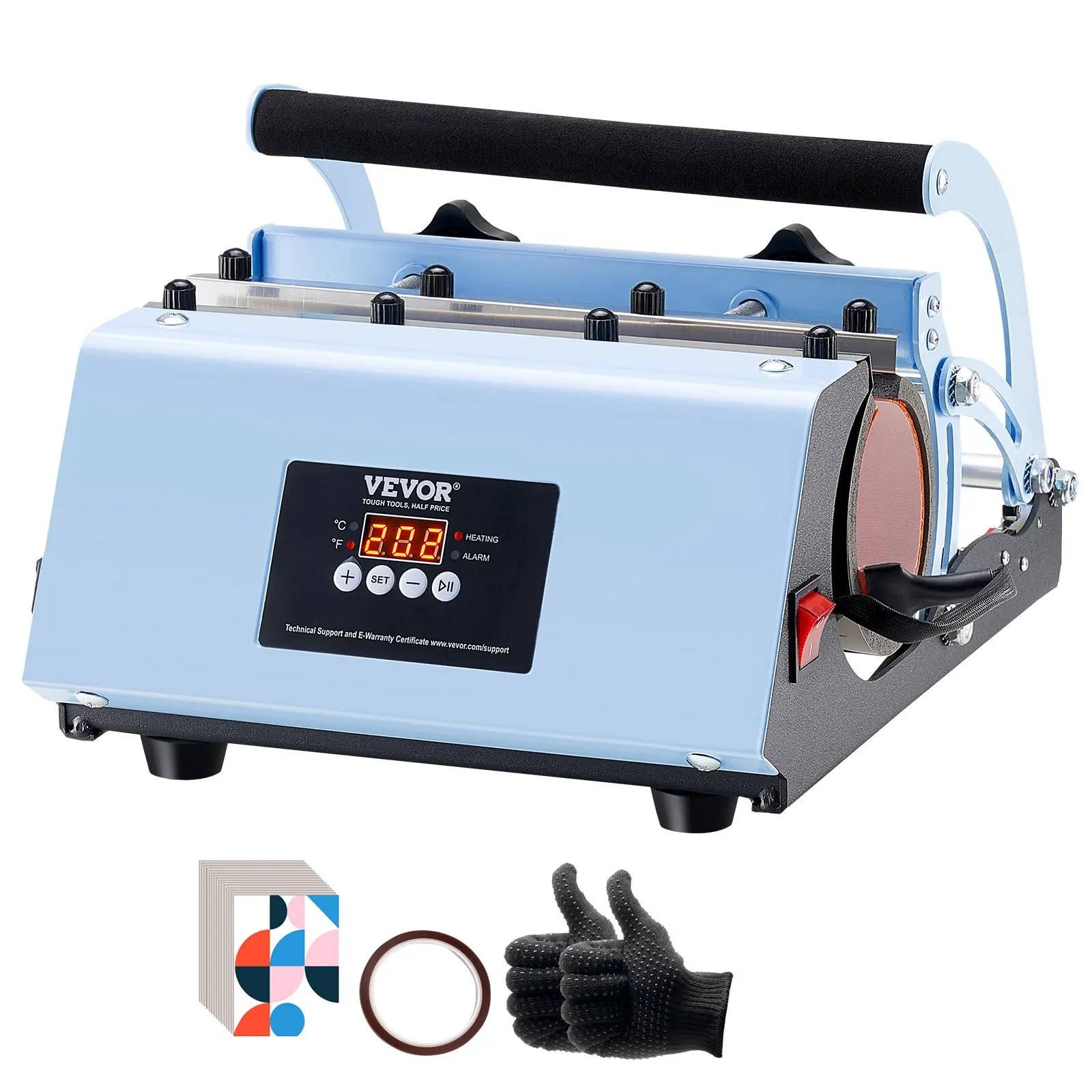 

Tumbler Heat Press Machine, 11-30oz Mug Press, Heat Up Fast And Even, Tumbler Press With Sublimation Paper, Tape And Gloves,