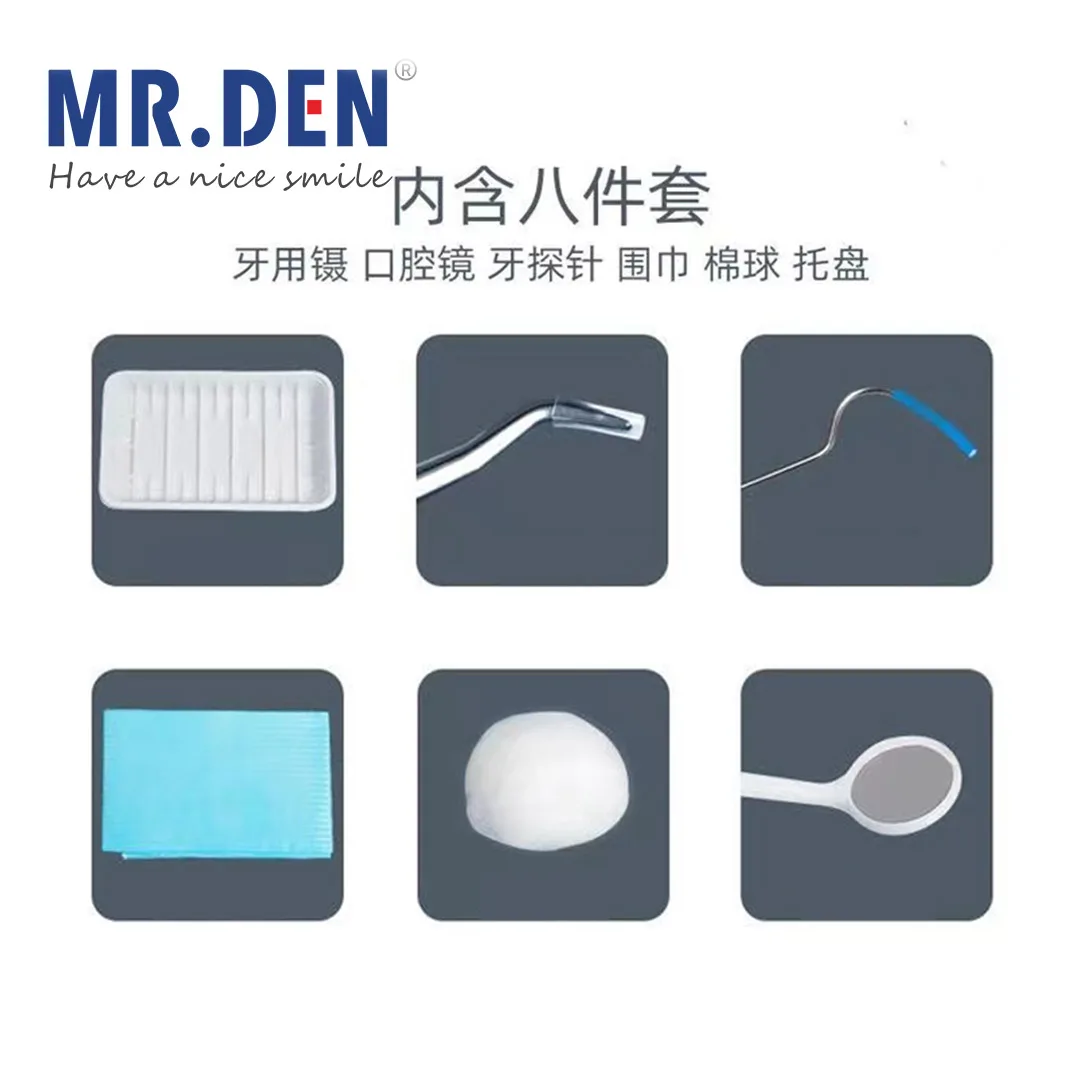 Disposable Oral Package Tweezer Mouth Mirror Probe Instrument Box Plastic Dentist Tray Disposable Oral Instrument Case