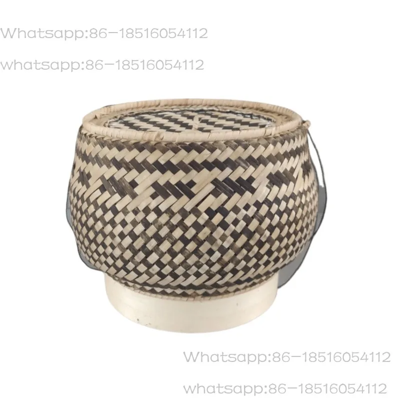 Sticky Rice Thai Handmade Bamboo Woven Rice Basket Tea Box Imported Bamboo Basket