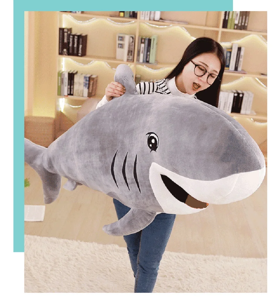 big plush gray shark toy lovely stuffed undersea world shark doll gift about 120cm