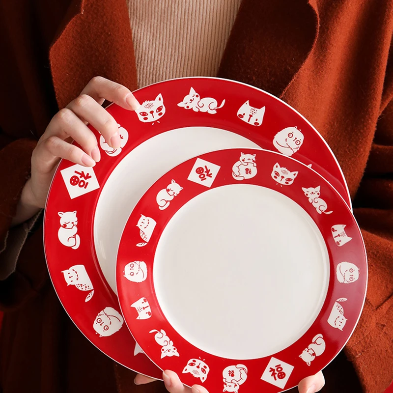 

Chinese New Year Dinner Plate Sets Hospitality Cheap Complete Tableware Dinner Serving Vajilla Completa De Platos Full Tableware