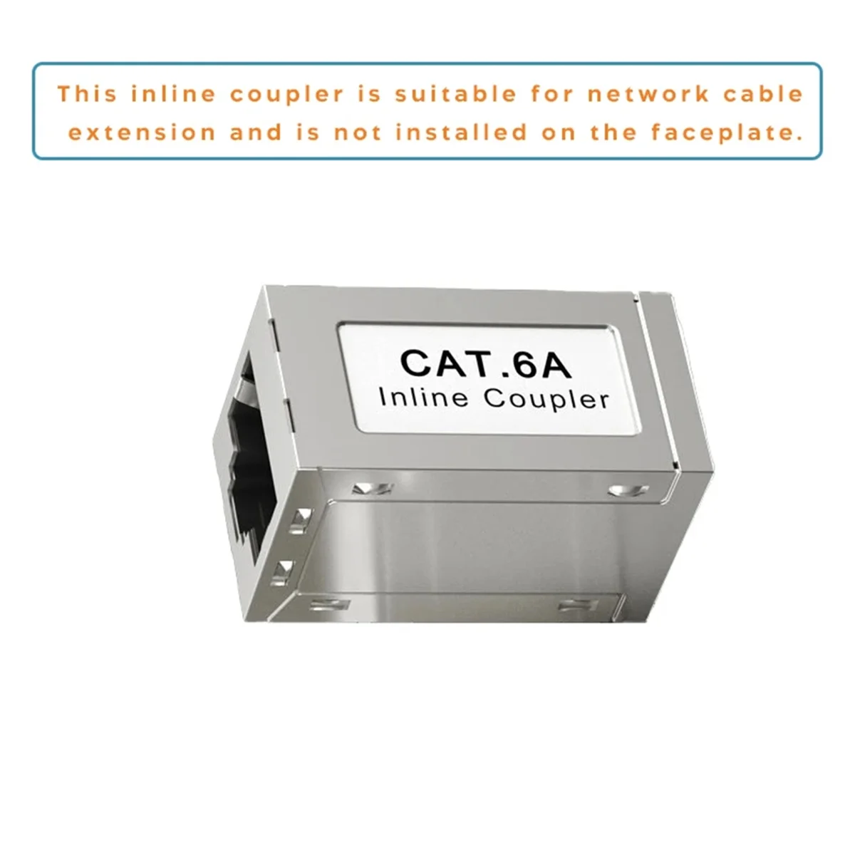 RJ45ตัวเมียตัวเมียตัวเมียเป็น CAT6A หุ้มฉนวนกันความร้อนแบบอินไลน์ตัวขยายอีเทอร์เน็ตอะแดปเตอร์สายเคเบิลอีเทอร์เน็ต