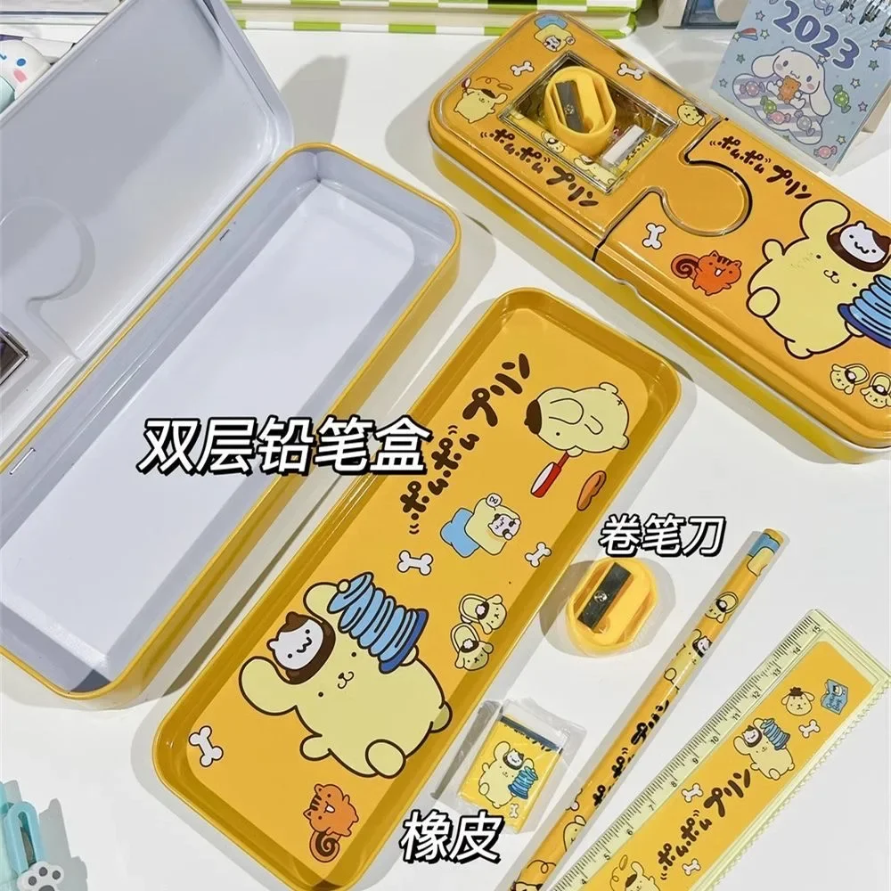 Sanrio Cartoon Stationery Pen Box Melody Kuromi Hello Kitty Cinnamoroll Pochacco Pencil Box Kids Stationery Pencil Box Wholesale