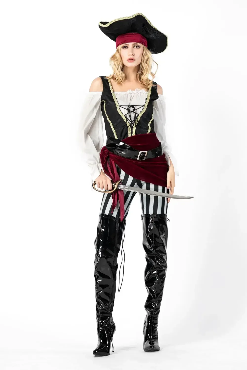 Novo traje de pirata feminino traje de halloween jogo uniforme terno cosplay trajes desempenho de palco traje de pirata