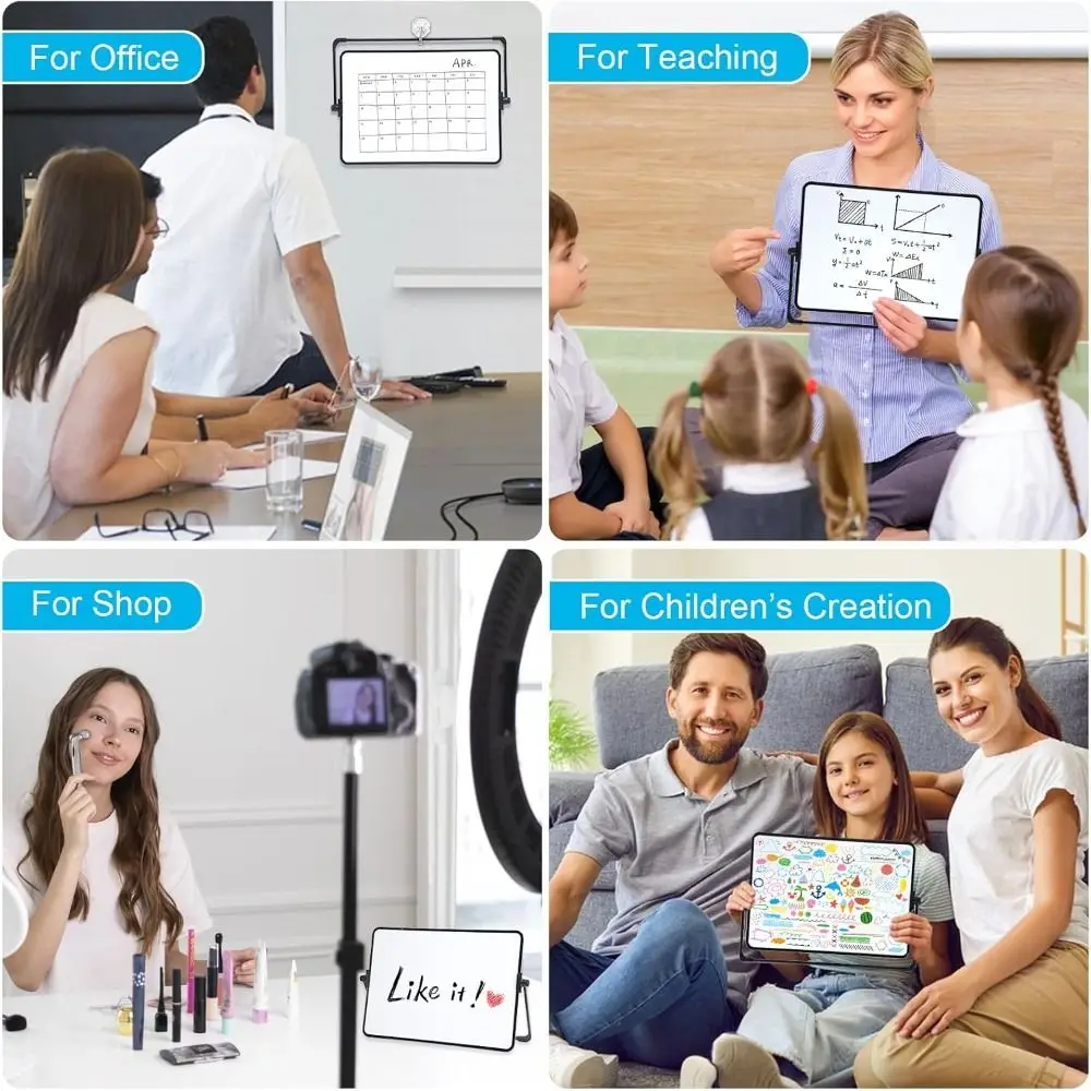 New Erasable Dry Erase White Board Portable Double-Sided White Board Easel with Stand Desktop Dry Erase Board Memo To Do List