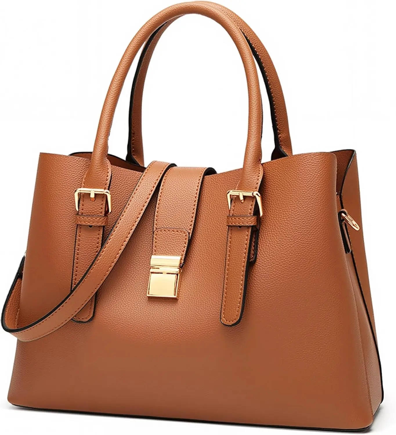 Vegan Leather Tote Bags for Women, Ladies Medium Handbags and Purses, Red Black Brown Crossbody Strap Shoulder Bag