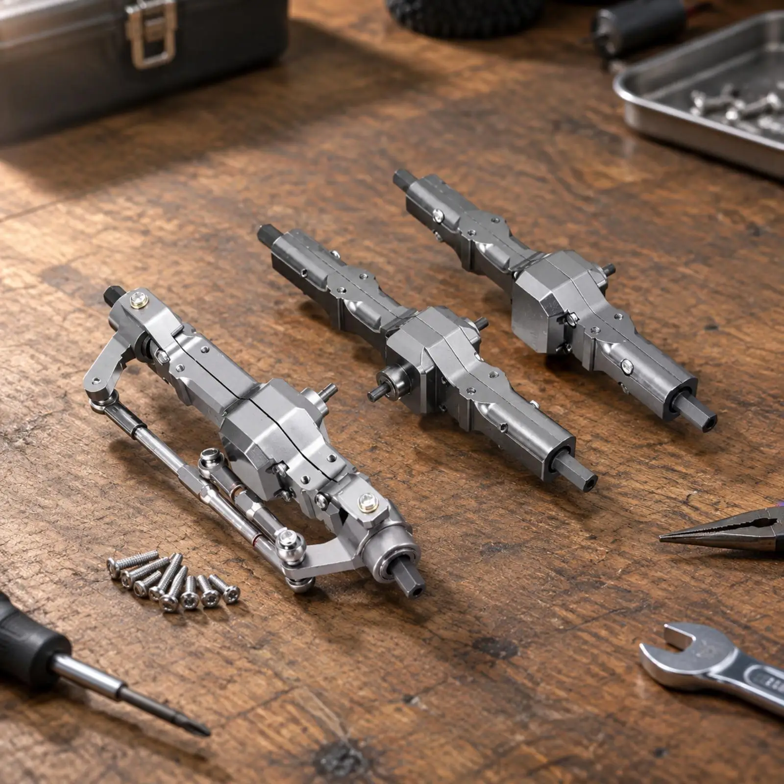 Metal Axle Component Set for 1 16 Scale Six Wheel RC for jeep with Durable Construction and Smooth Rotation