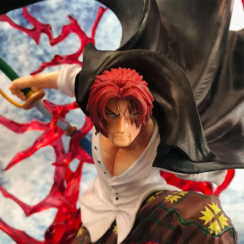 One Piece Shanks Squatting Position Gk Four Emperors 32cm Anime Figure Statue Doll Pvc Action Figurine Collection Model Toys