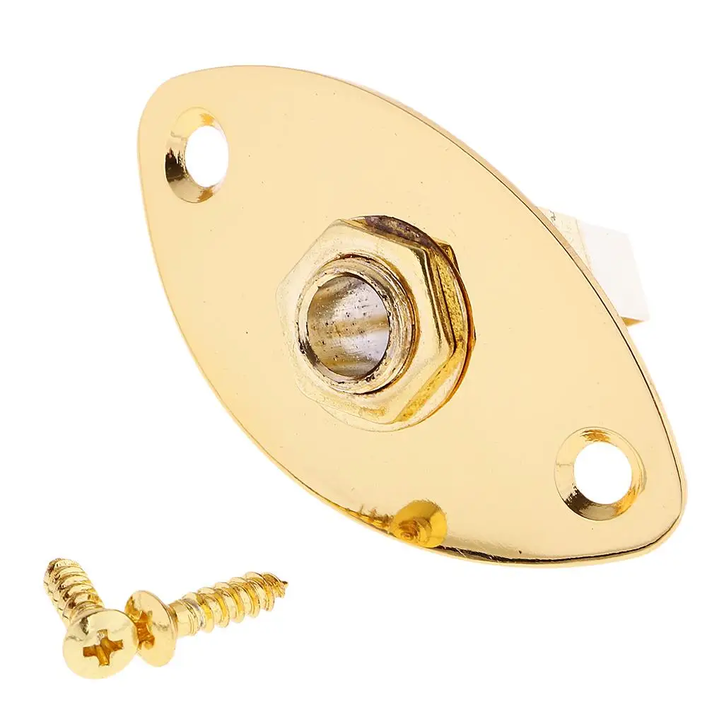 Tooyful Tooyful  Oval Output Jack Socket Replacement Part w/ Screw for Electric Guitar Bass Accs