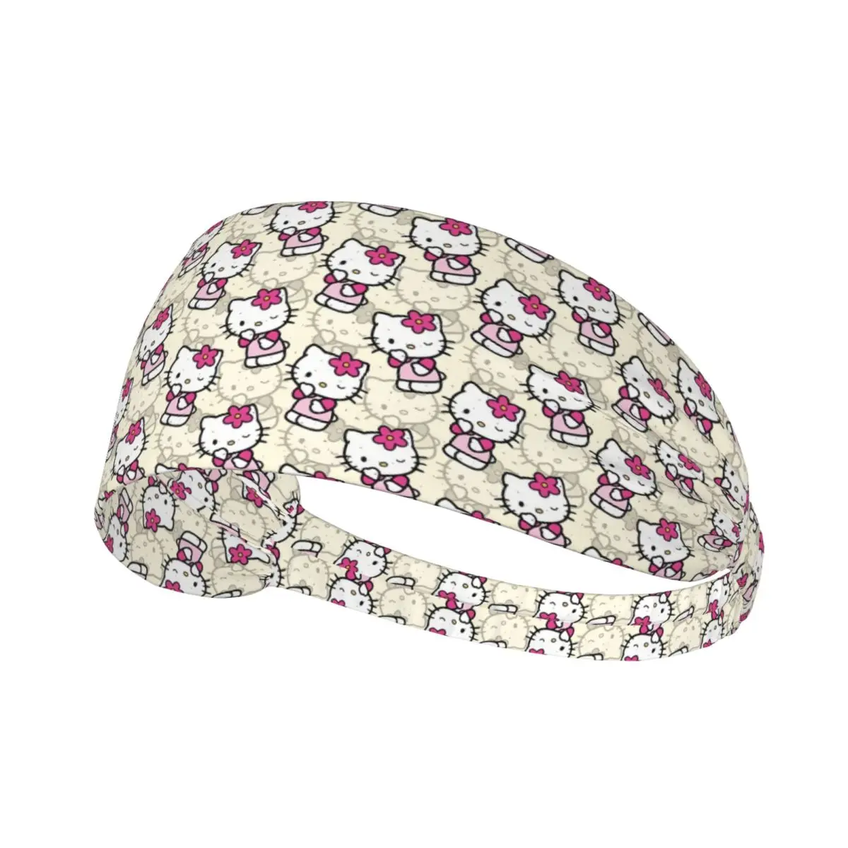 

Custom Cartoon Hello Kitty Sanrio Japan Anime Sport Headbands for Men Women Stretchy Moisture Wicking Athletic Sweatband