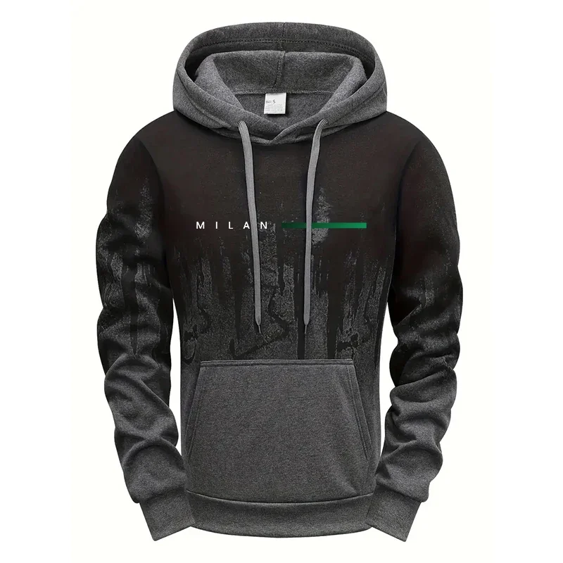 Nowy męski dres z nadrukiem w stylu splash-ink, bluza z kapturem, odzież męska do fitnessu, sportu, joggingu, pojedyncze elementy odzieżowe, topy, spodnie