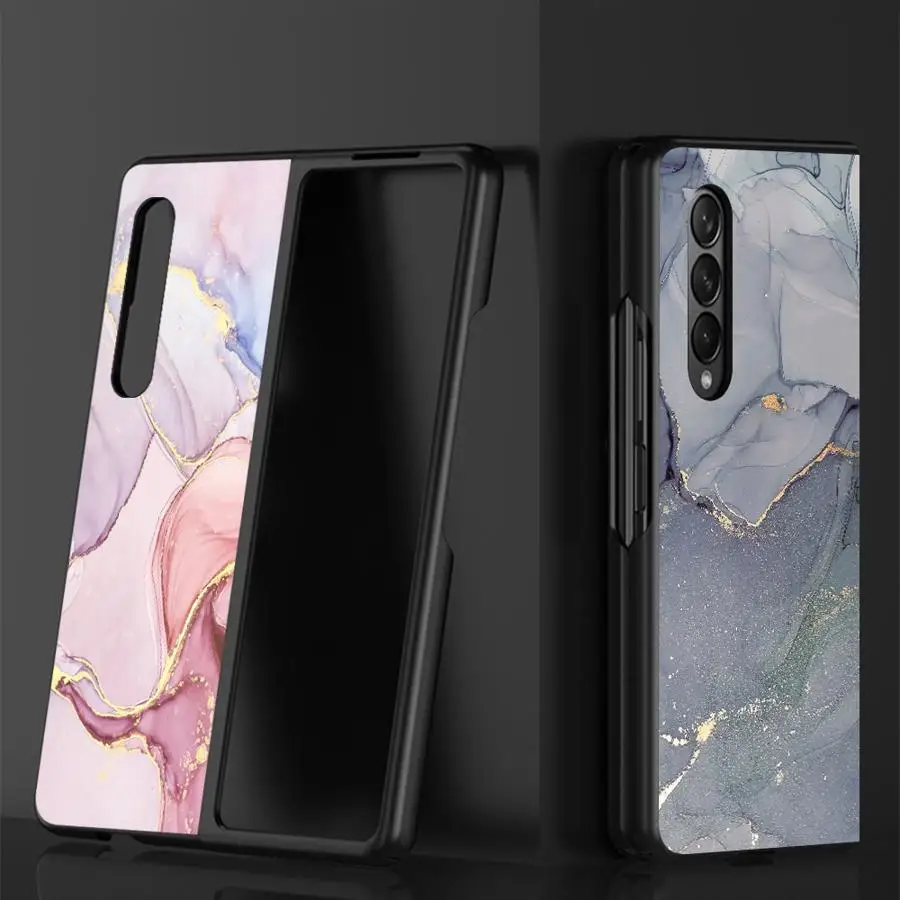 Hartschalenhülle für Samsung Galaxy ZFold6 ZFold5 ZFold3 ZFold4 Granitmarmor