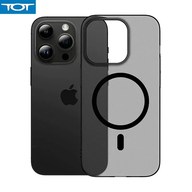 

Ultrathin Wireless Charge Magsafe Phone Case For iPhone 11 12 13 14 15 16 Pro Max Plus Transparen Matte Magnetic Bumper Cover