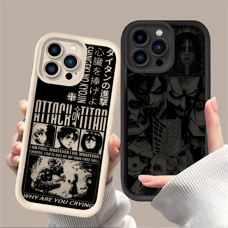 Anime Attack on Titans Phone Case for iPhone 17 16e 16 15 14 13 12 11 Air Pro Max Mini XR XS X 7 8 6 6s Plus Soft TPU Back Cover