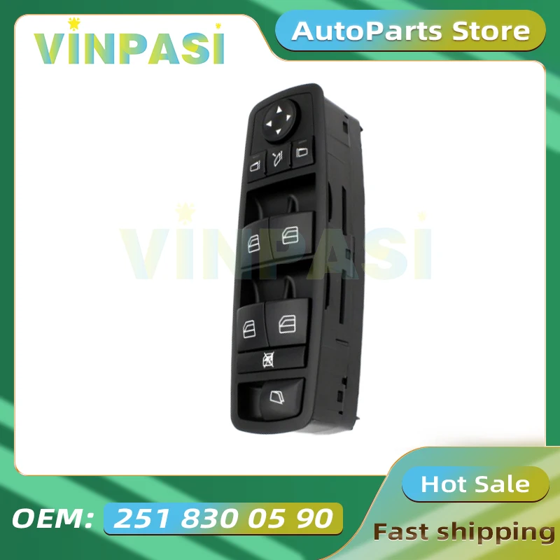 

Кнопка переключателя управления стеклоподъемником автомобиля подходит для Mercedes Benz GL-CLASS X164 W251, кнопка переключения контроллера окна 2518300590