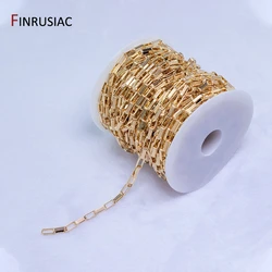 14K Gold Plated Handmade Rectangle Cable Chain DIY Bracelet Necklace Jewelry Making Accessories