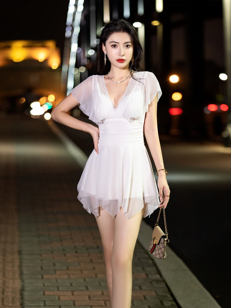 Nightclub Women's Short Skirt High-end Slimming Summer Temperament Light Luxury Sauna Foot Bath Nightclub Dress Party Dress