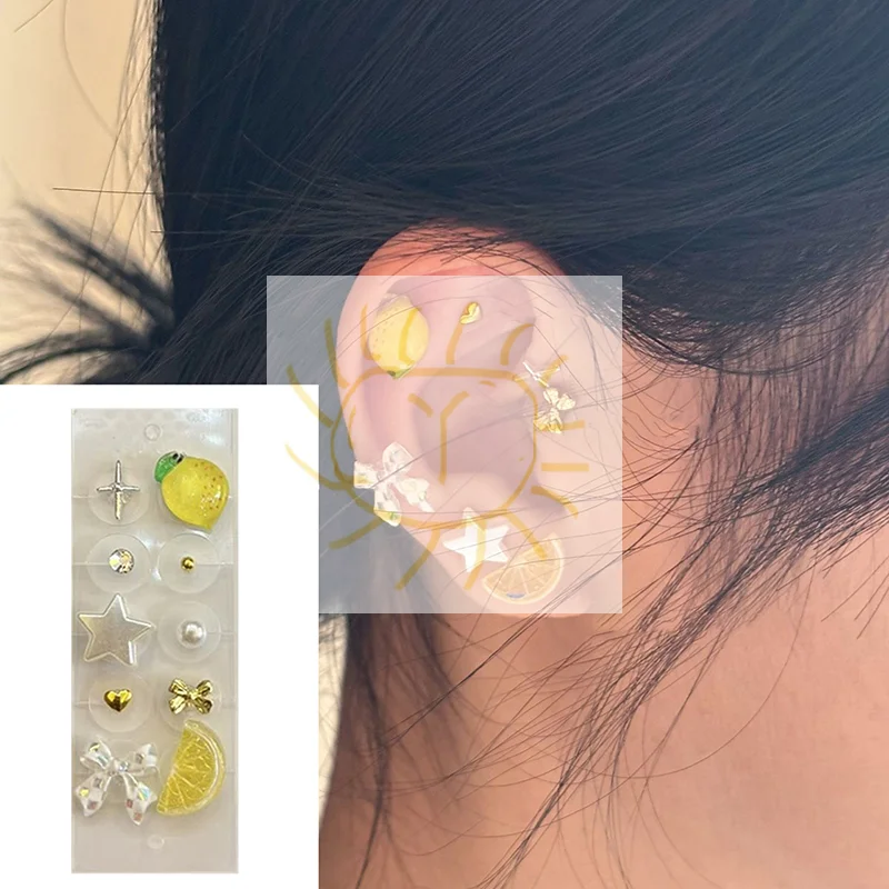 

10 Patches Cherry Strawberry Ear Point Stickers Ear Pressure Stick Acupuncture Auricular Ear Stickers Massage Seeds Stickers