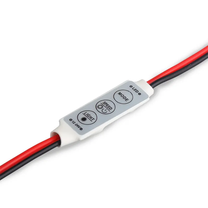 12V 6A 72W LED Strip Mini Controller 3-button Manual Dimmer Monochrome Brightness Switch Regulator 8-type Dynamic Mode