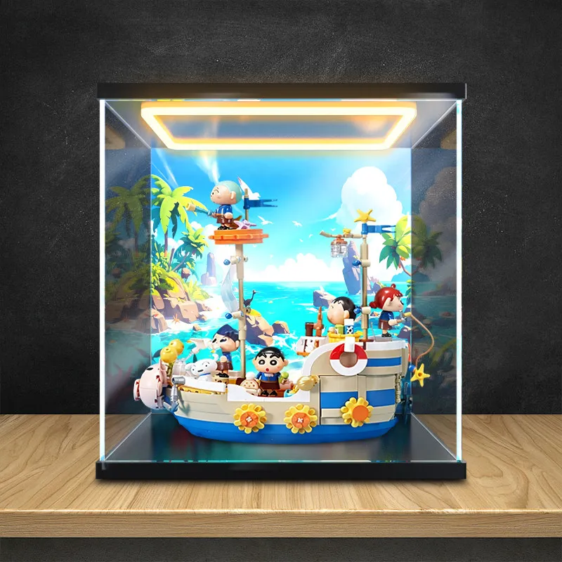 Acrylic display box suitable for Crayon Shinnatsu Kabu Voyager building block ornament model storage display box