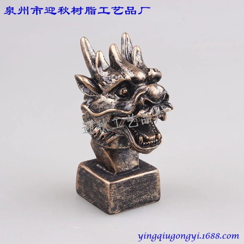 Manufacturer's direct supply of archaeological blind boxes, large zodiac animal head tabletop  resin copper craft ornaments