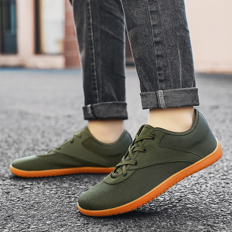 

Adults Walking Shoes Cross-Trainer Minimalist Barefoot Sneaker Wide Toe Box Shoe For Men Zero Drop Sole Casual Knitting Footware