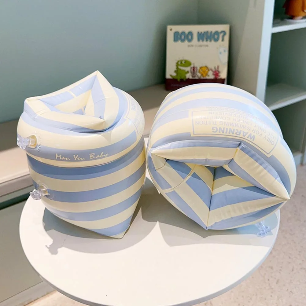 Manga de flotabilidad para natación, bolsa de aire doble, flotadores de brazo inflables para piscina, estampado de PVC, equipos de natación para niños y adultos, 1 par