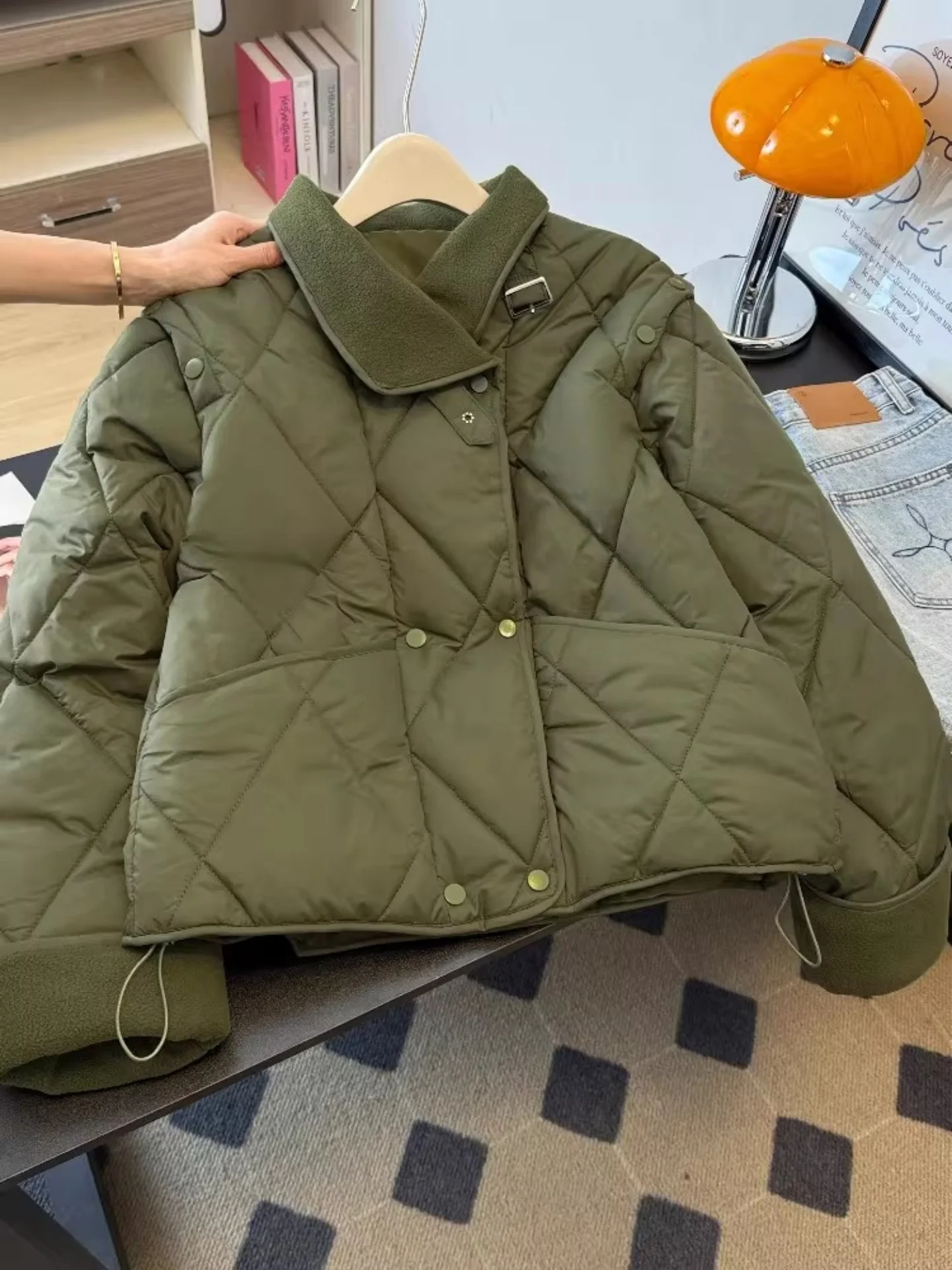 

Женское зимнее пальто из хлопка с воротником een, теплый сли, большие размеры, корейский свободный крой, длинный свек, двойная пуговица