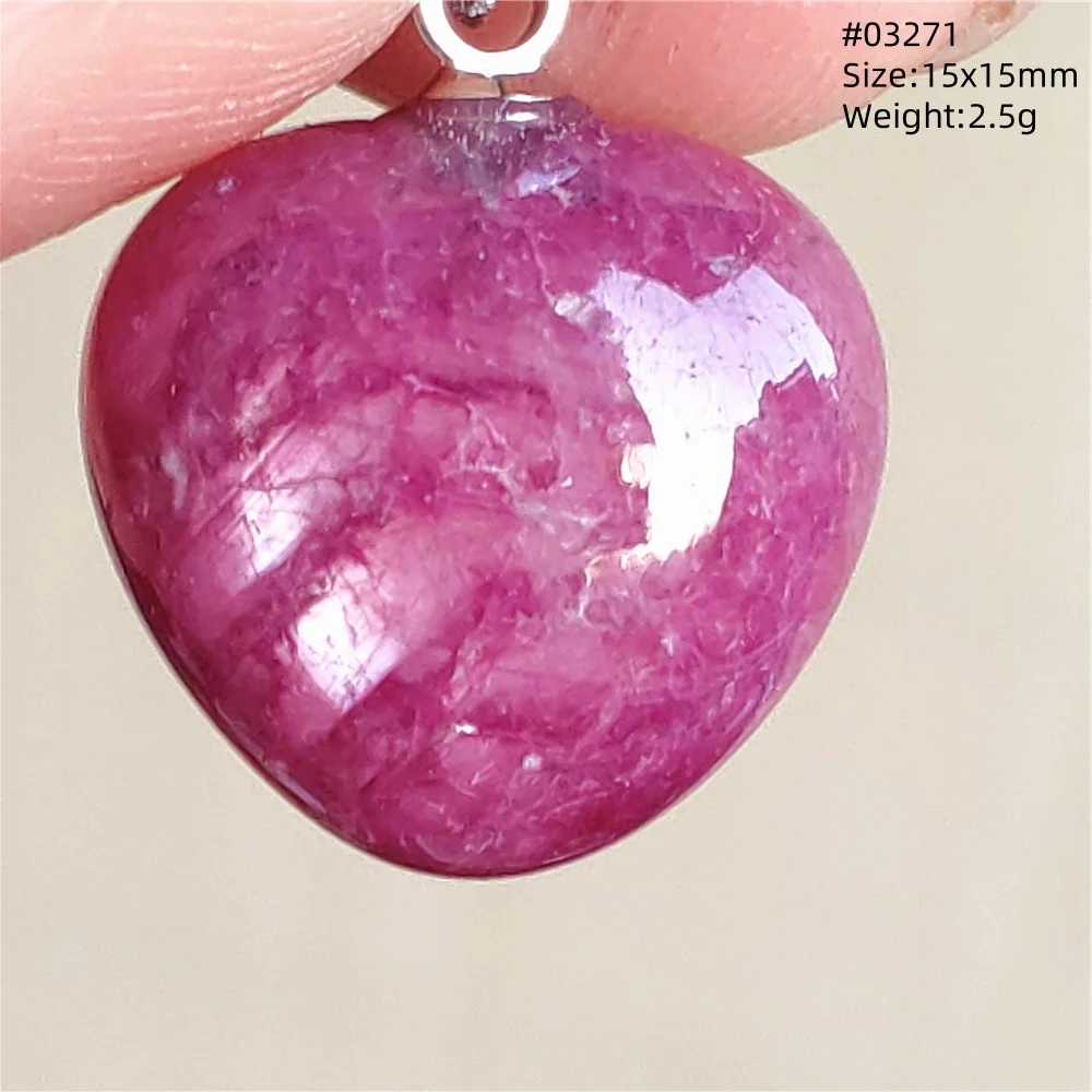 

Natural Red Ruby Heart Pendant Jewelry Love Watermelon Red Green Ruby Zoisite Necklace Women Men 925 Silver AAAAA