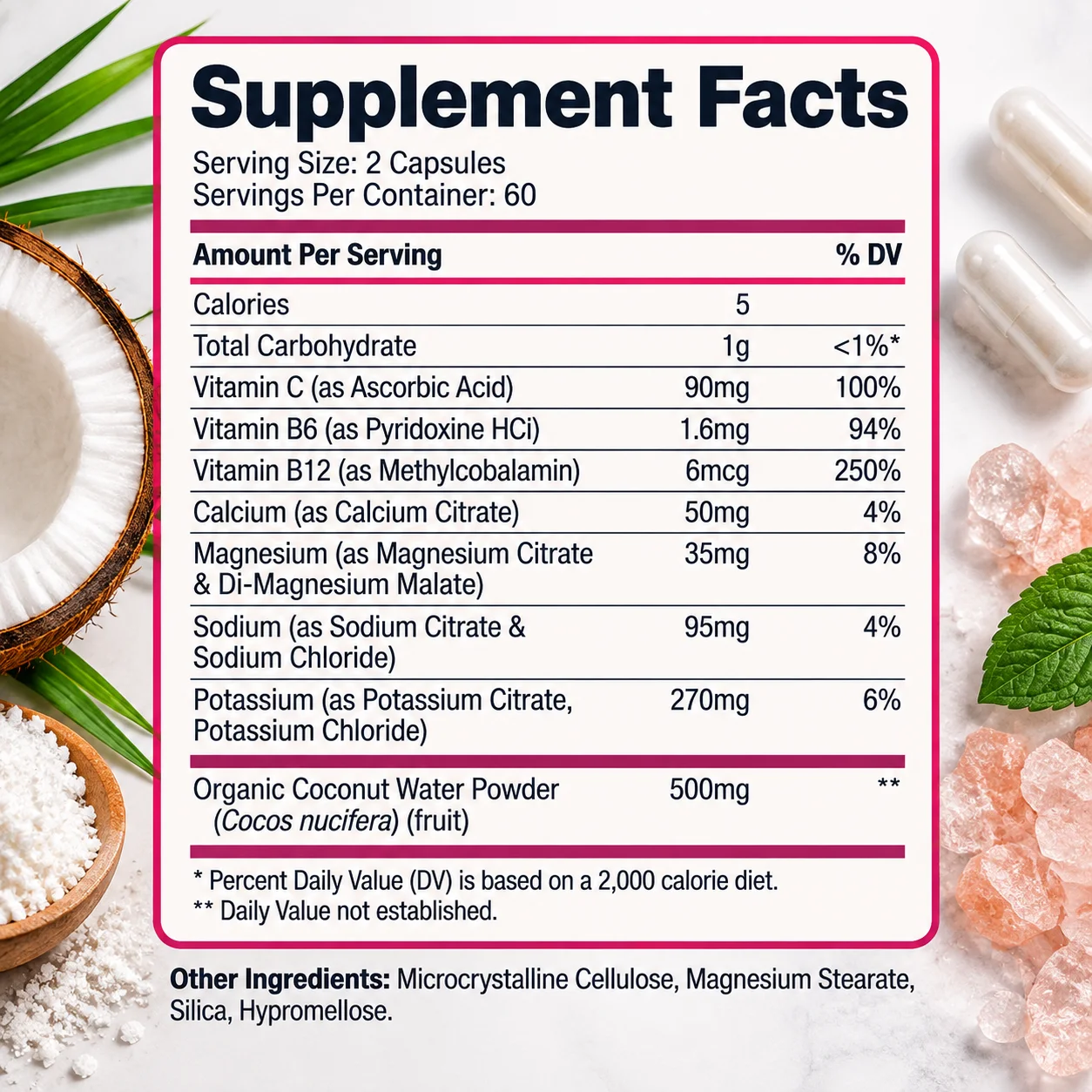 Electrolytes Hydration - Daily Electrolyte Balance Support, Promotes Muscle Recovery & Energy, Non-GMO