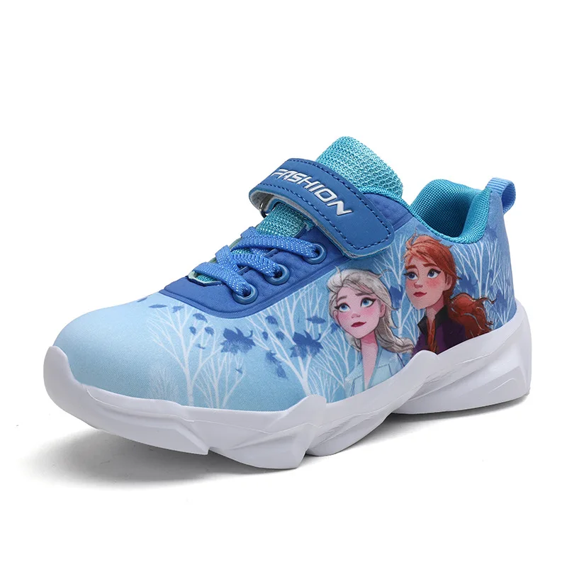 2024 Cartoon Kids Shoes Running Disney Elsa Anna Sport Shoes Frozen Children Sneakers For Girls New Girls Princess Fashion