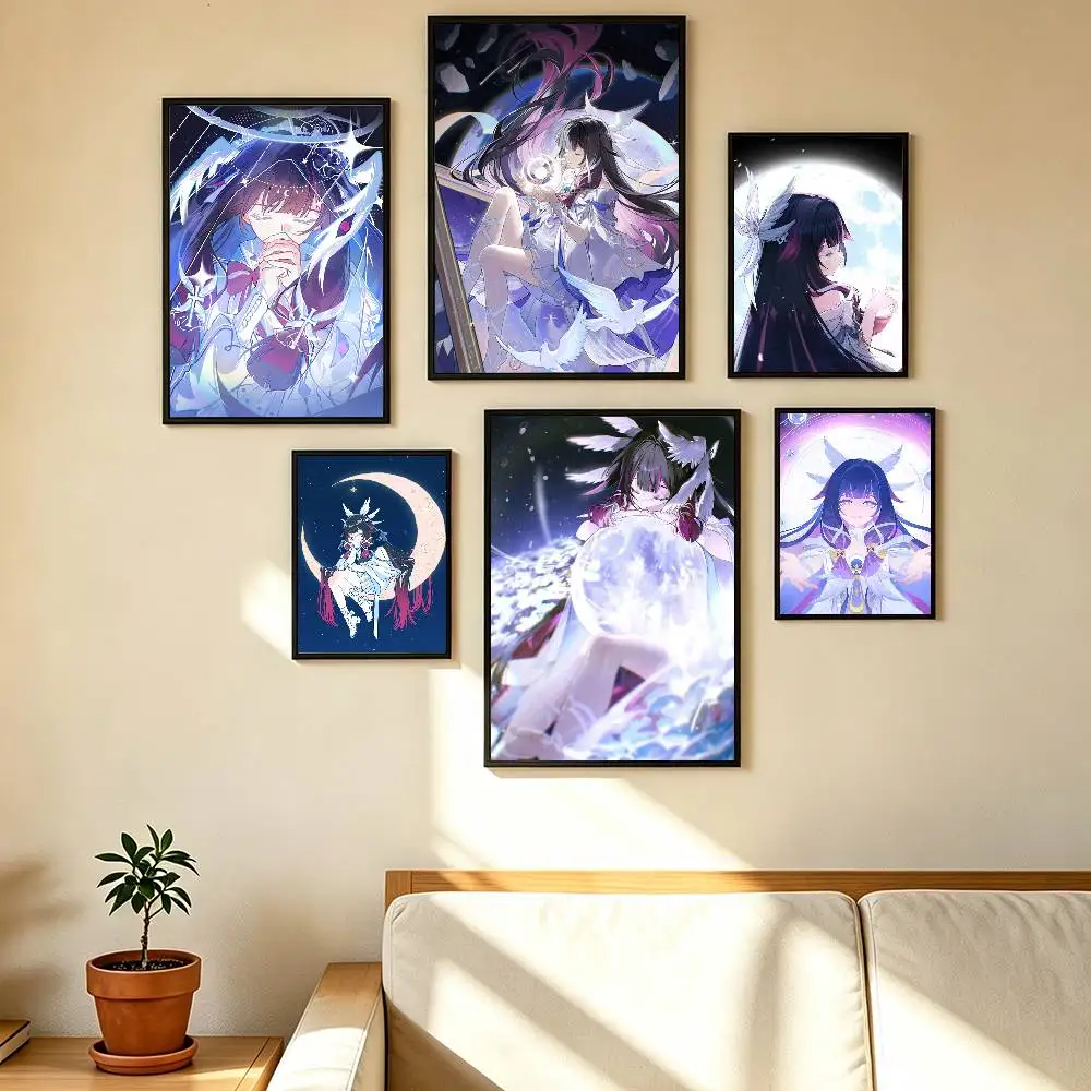 Cute Columbina Popular Game Genshin Poster Dorm Living Room Aesthetic Wall Decoration Painting