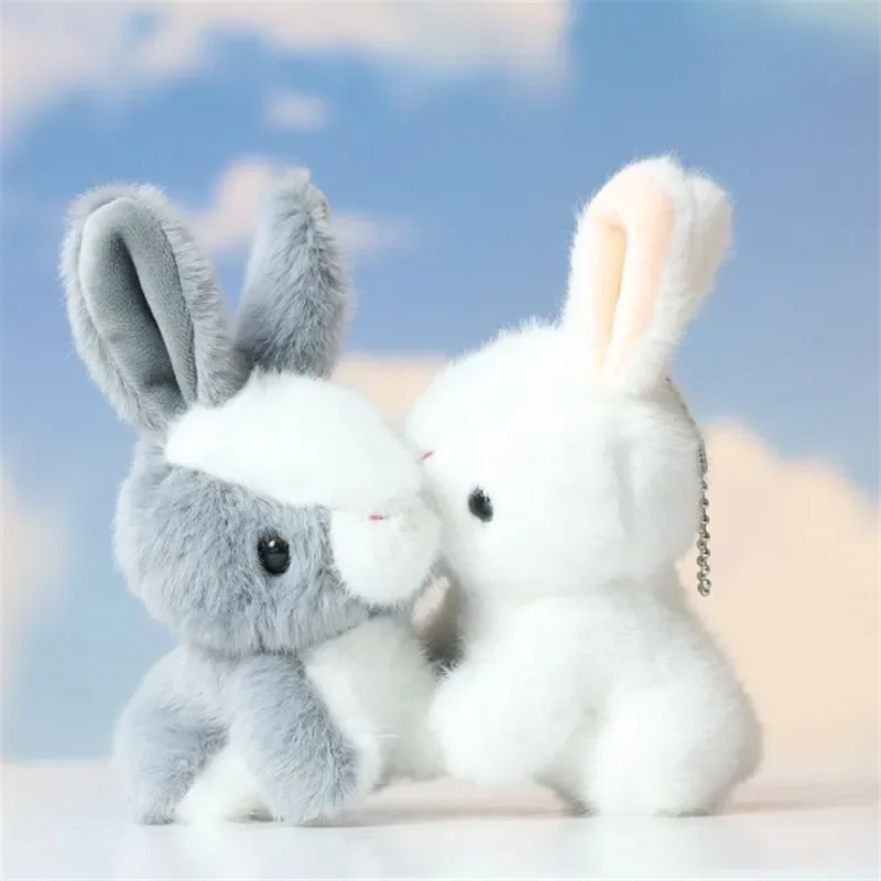 Imitation Rabbit Plush Pendant Lovely White  Doll Key Chain  Backpack  Gift Girl Cute  Keychain