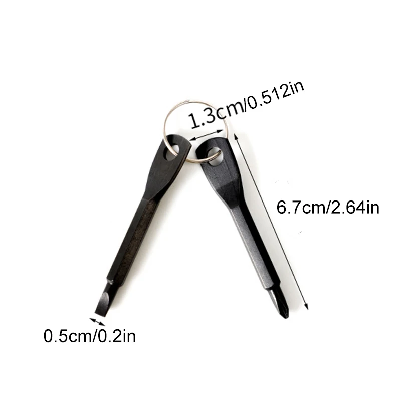 Portable multifunctional screwdriver, outdoor EDC multifunctional mini keychain tool, flat head screwdriver, Phillips screwdrive