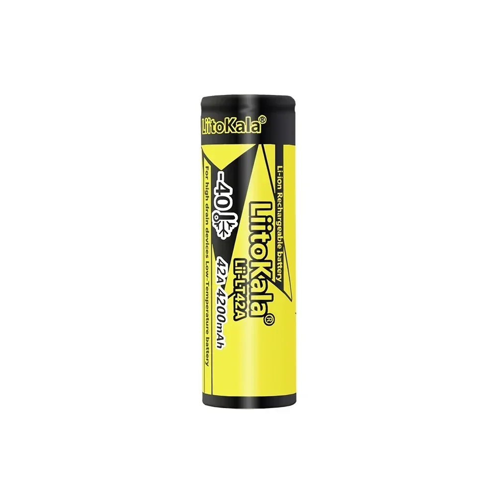 3.7V 21700 Original LiitoKala Lii-LT42A  4200mah  Rechargeable Battery 45A High Power Discharge for -40° Low-temperature battery